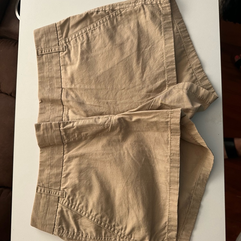 J. Crew Tan and Blue Striped Shorts